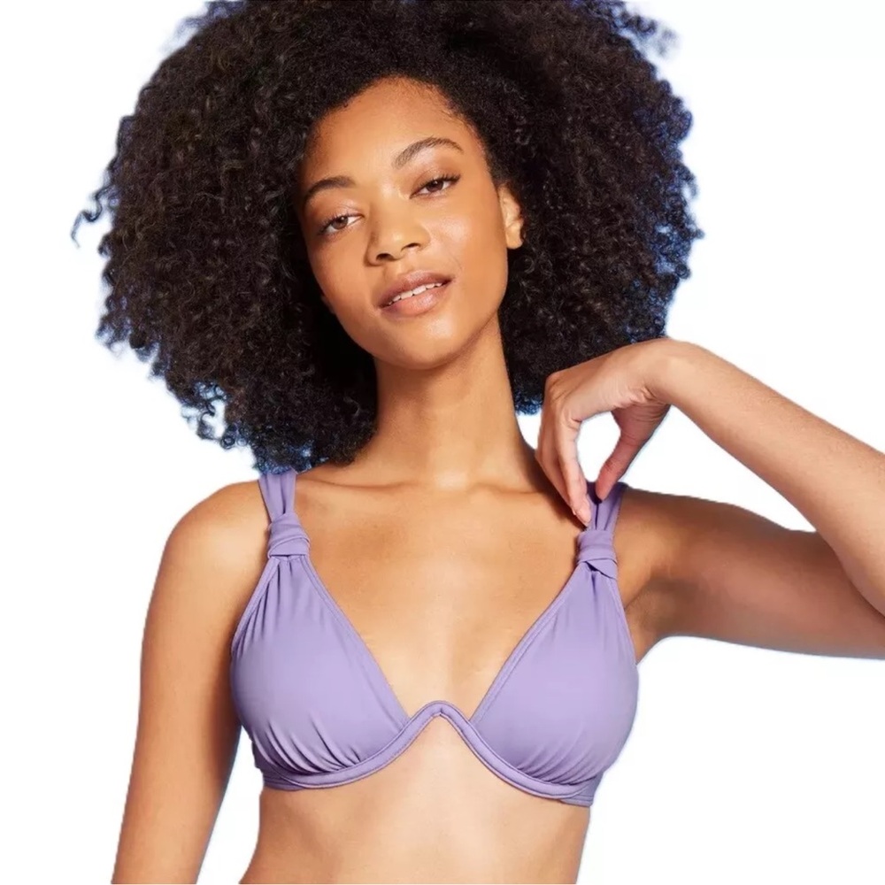 Women's Knot Detail Continuous Underwire Bikini Top - Shade & Shore Lavender